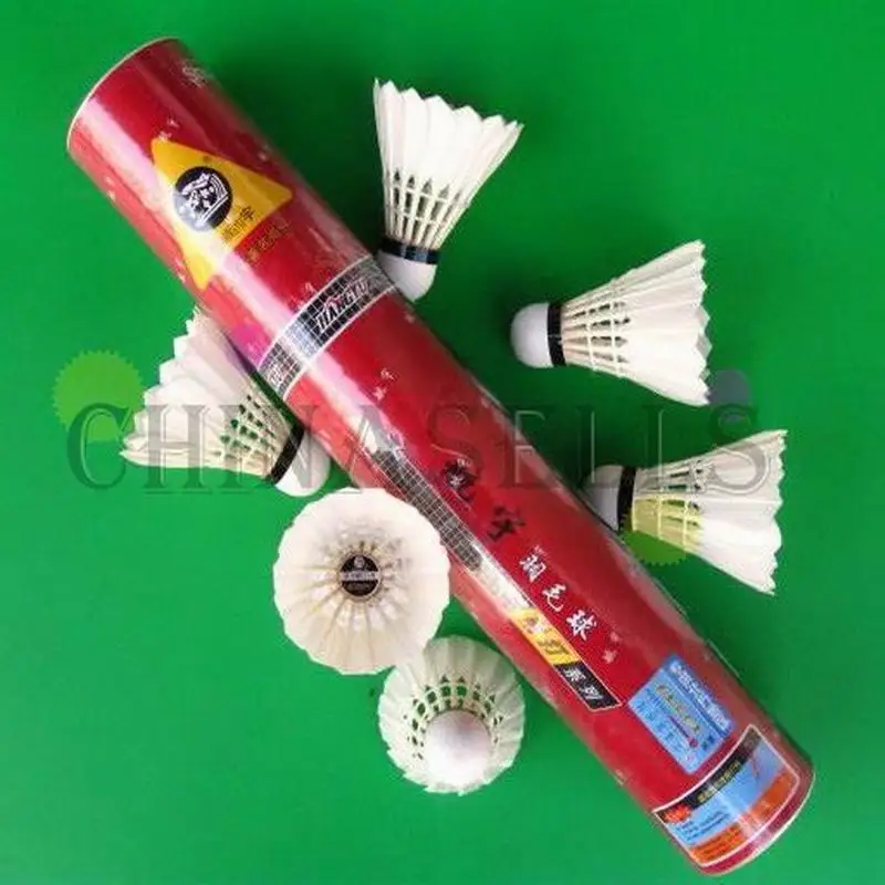 12 Uds. Volante de bádminton de tren de juego amateur hangyu genuino duradero NO.5 volante de plumas de pato pelota de bádminton vuelo A