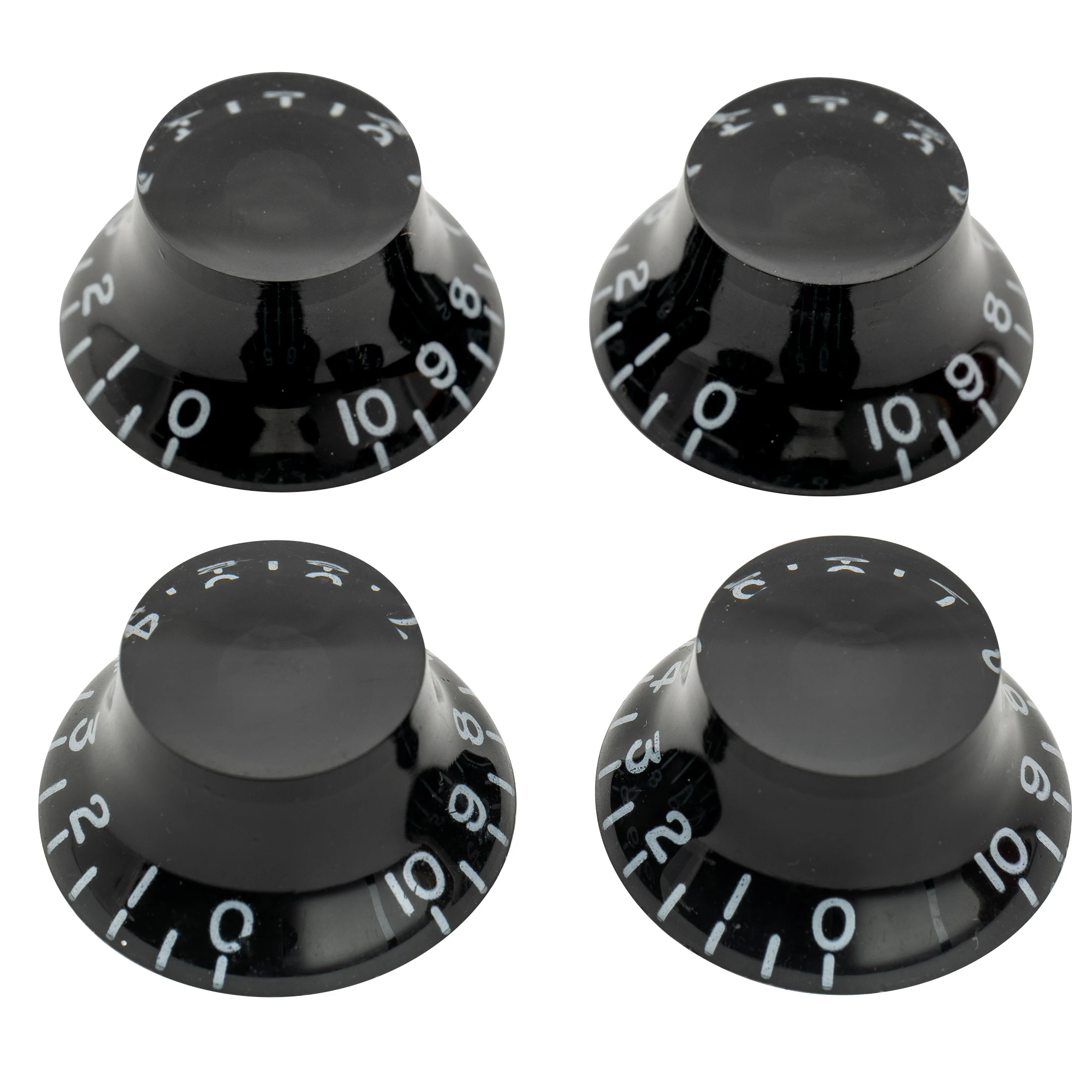 Musiclily Pro Left Handed Metric Coarse 18-Spline Top Hat Bell Control Knobs for Epiphone LP SG Style Electric Guitar (Set of 4)