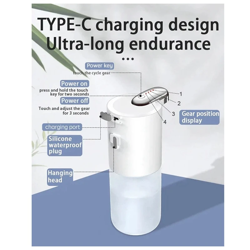 P12S Intelligent Automatic Induction Foam Hand Washing Machine Electric Household Soap Dispenser-AT93