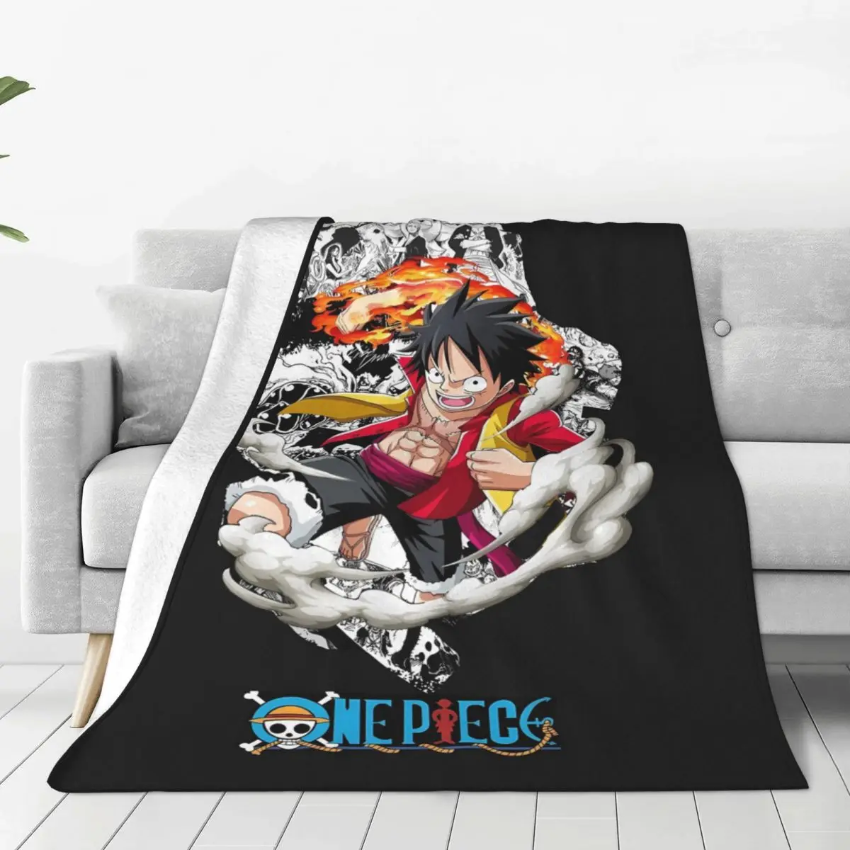 O-One Anime P-Piece Blanket Warm Soft Novelty Plush Throw Blanket For Bedroom Travel Flannel Bedspread Bed Cover