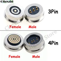 3Pin 4Pin Male Female 360 ° Blind Suction Waterproof Magnetic Pogo Pin Connector Spring Loaded DC Signal Transmission Charging