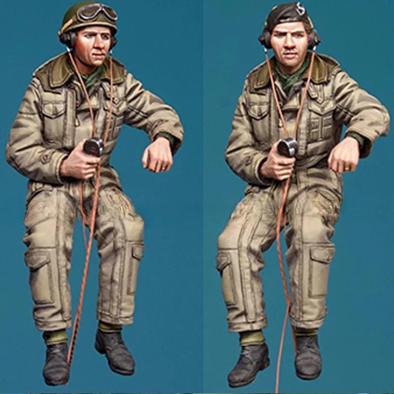 1/35 Scale Die Cast Resin Soldier Figure Kit modeling Military British Tank Commander 2 Person Unassembled Unpainted  Diy Toy
