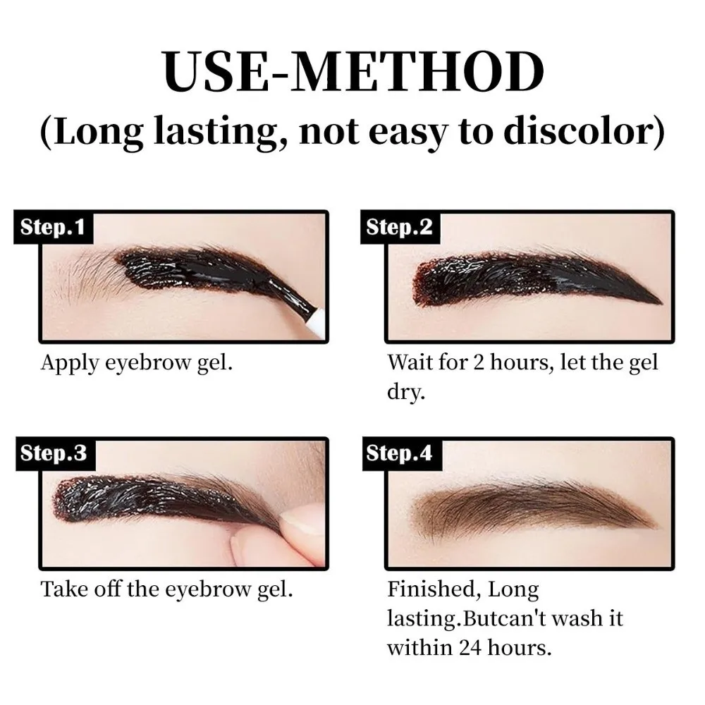 

New Long Last Effect Eyebrow Tint Kit Waterproof Natural Semi Permanent Brow Tint Sweat-proof Eyebrow Dye Gifts