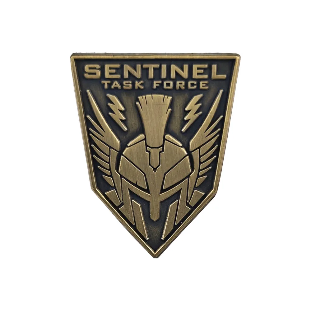 Klassisches Spiel, Schildförmiges Spitzes Metallabzeichen, Sentinel Task Force Emaille-Pins, Taktisches Schießspiel-Zubehör, Brosche, Geschenk – Detail 1