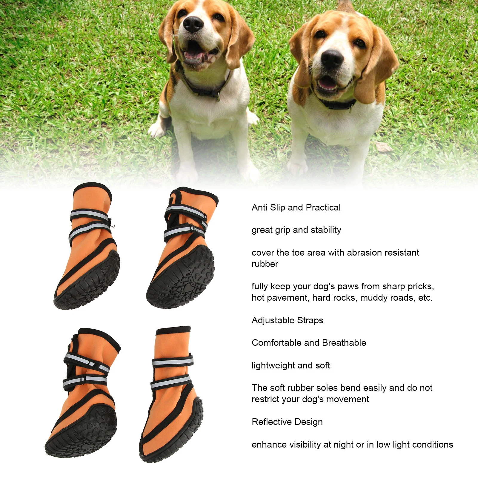 4pcs Waterproof Pet Dog Shoes Anti-Slip Rain Footwear Thick For Medium Large Cats Dogs Puppy Dog Socks Booties