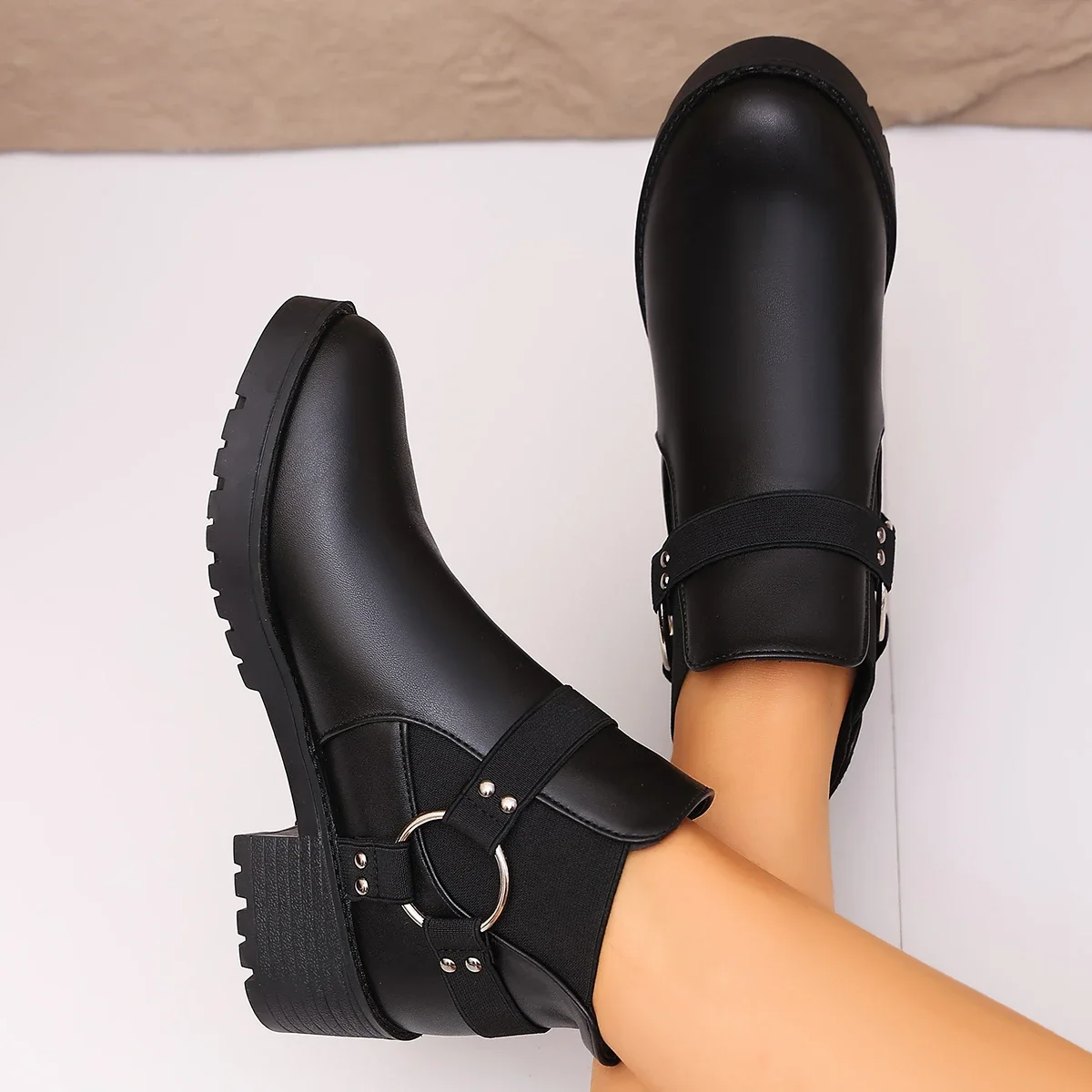 Modische Neue Elegante Dickbesohlte Sport-Kurzschuhe Winter-Bestseller Runde Zehenkappe Bequeme/Sexy Arbeits- und Freizeitstiefel für Damen – Detail 5