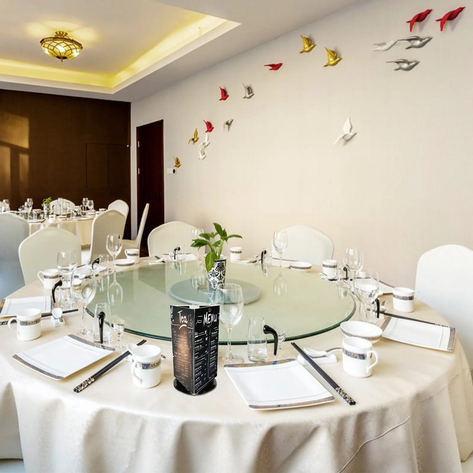 Rotating Acrylic Table Sign Holder Clear Tabletop Menu Display Stand for Restaurant Cafe Bar Hotel