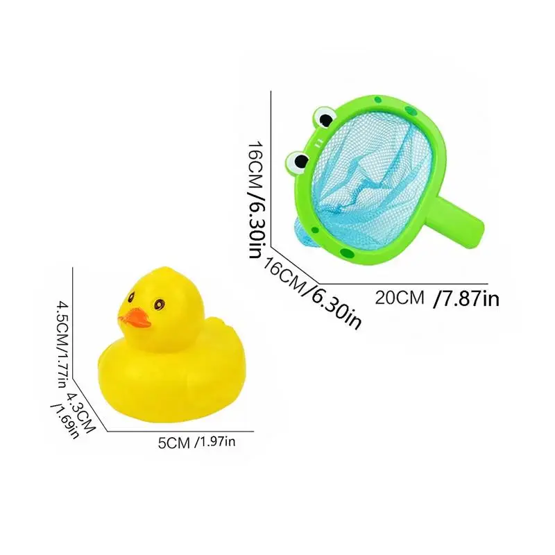 Bath Fishing Toy Cute Fishing Floating Toys Games Playing Set With Fishing Net Bathtub Toy Interactive Kids Water Toys Fishing