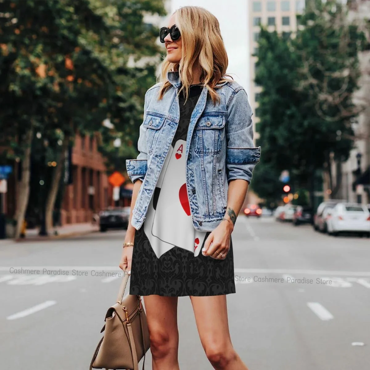 レディース ドレス トランプ 夏 カジュアル T シャツ ドレス ビーチ カバーアップ タンクドレス