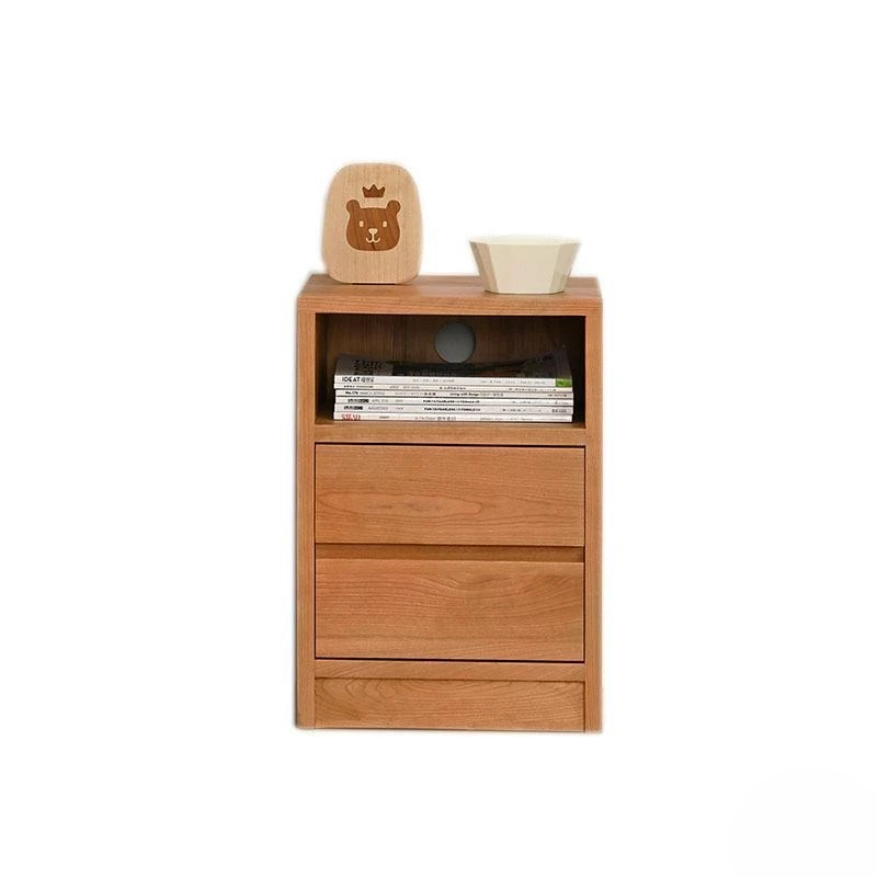 North American cherry wood bedside table Nordic solid wood ultra-narrow bedside table Japanese-style wabi sabi bedside table