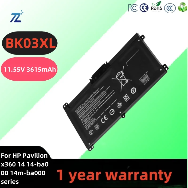 11.55v 3615mah Bk03xl Laptop Battery For Hp Pavilion X360 14 14-ba000 14m-ba000 Series