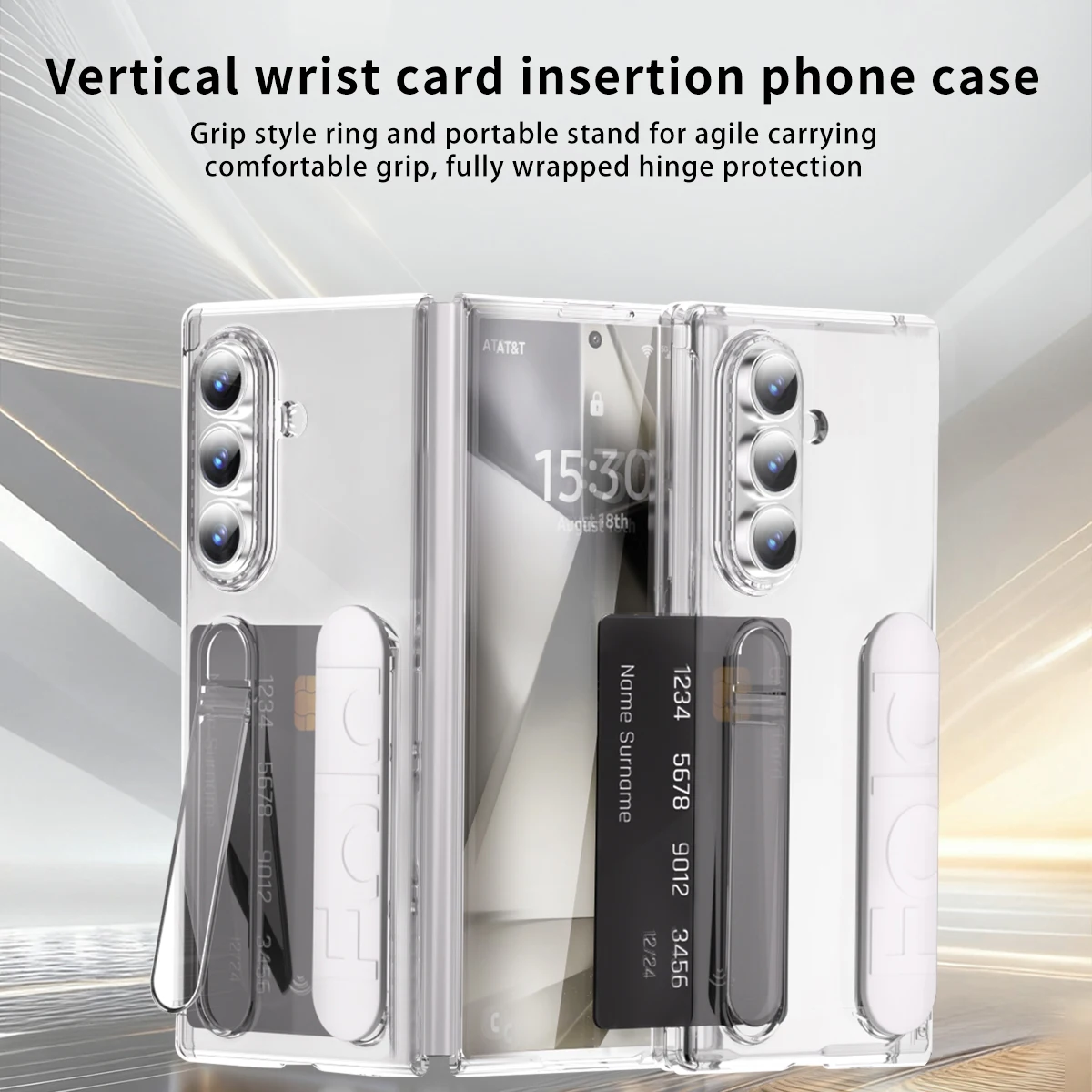 

Grip Ring Holder Kickstand Card Slot Front Glass Film Hinge Full Protection Shockproof Cover for Samsung Z TriFold Fold 7 6 5 4