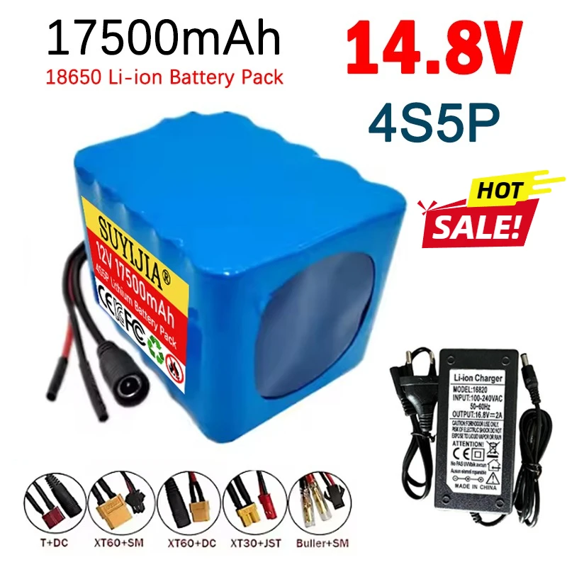 

14.8V 17.5Ah Lithium-ion Battery Sustainable Real Capacity 4S5P 18650 12V 17500mAh Pipeline Battery with Charger 16.8V