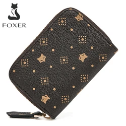 FOXER Women Fashion Mini Card Holder Wallet Money Girl Cute Coin Purse Bag for Lady