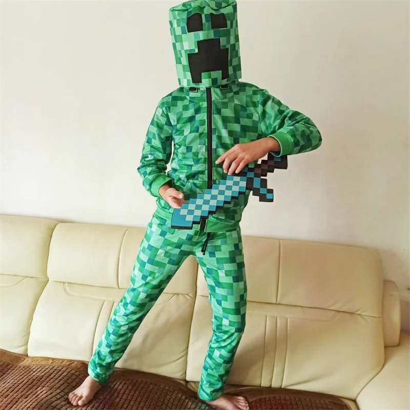 Disfraz de Cosplay verde para niños, ropa deportiva divertida para fiesta de cumpleaños, conjunto de juegos de enredadera M, novedad