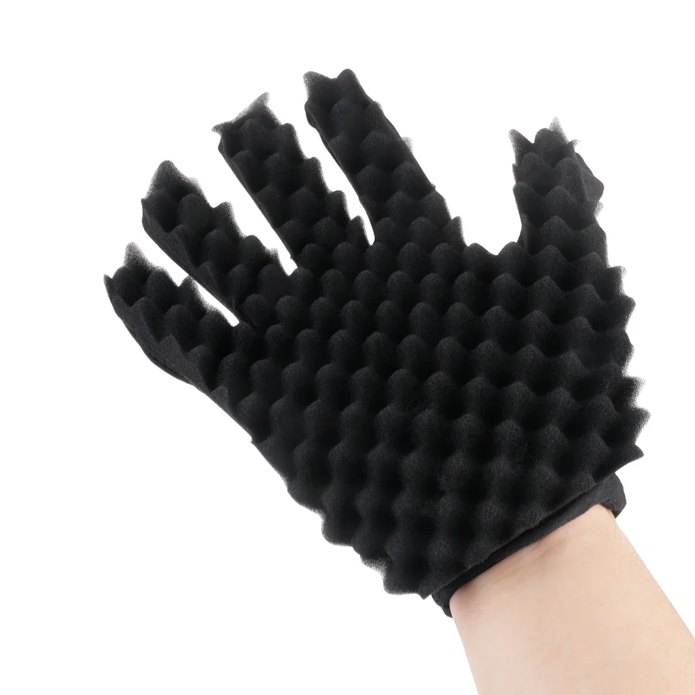 NEW Nonslip Rubber Curling Brush Sponge Glove Afro Natural Coil Wave Hair Brush Twist Styling Comb Salon Curly Hairdressing Tool view 5