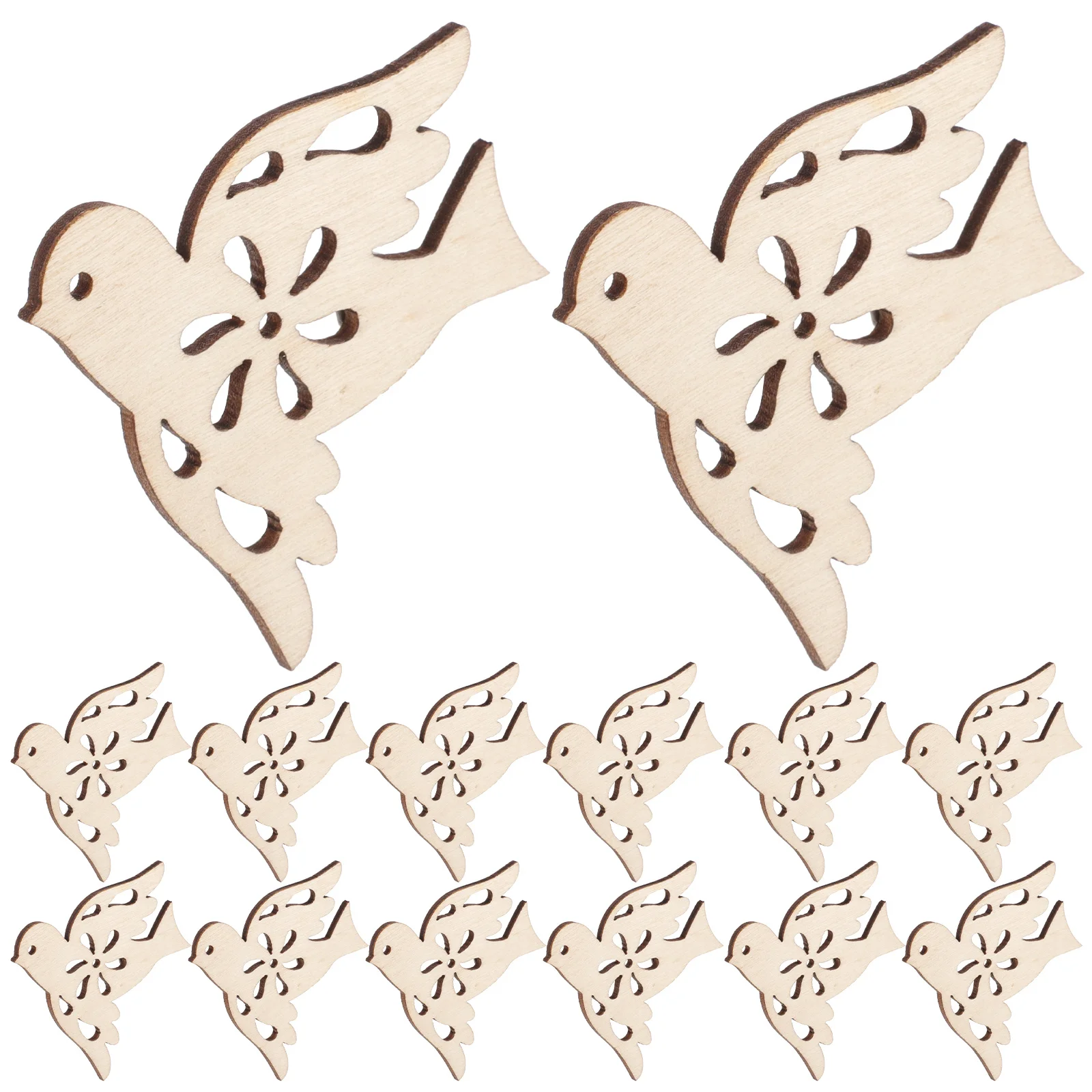 

20Pcs Unfinished Peace Dove Wood Slices DIY Craft Embellishments Painting Ornaments Wedding Decorations Wood Dove Embellishments
