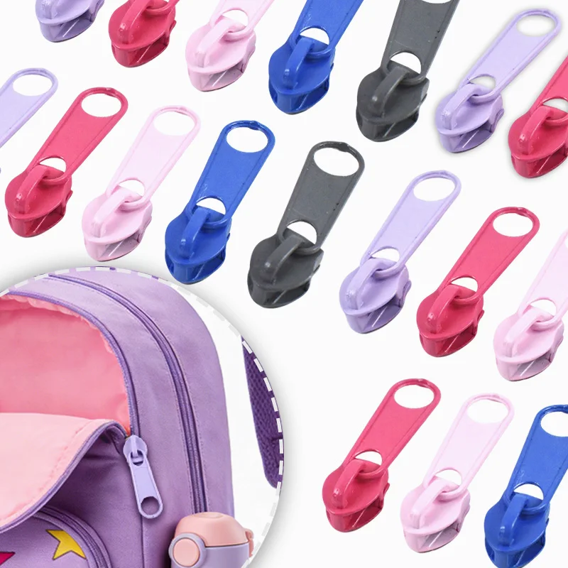 

30-100Pcs 3# 5# Colored Zippers Puller for Nylon Zips Backpack Zip Head Closure Zipper Slider Repair Kits DIY Sewing Accessories