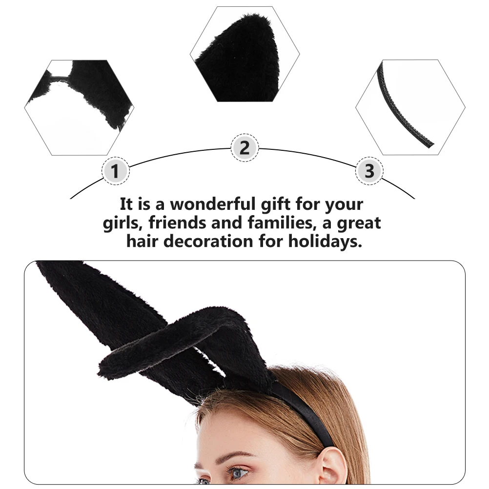 

Velvet Headband Bunny Ears Hairband Kids Baby Girl Rabbit Festival Prop Costume Hairstyling Tools Holiday Party