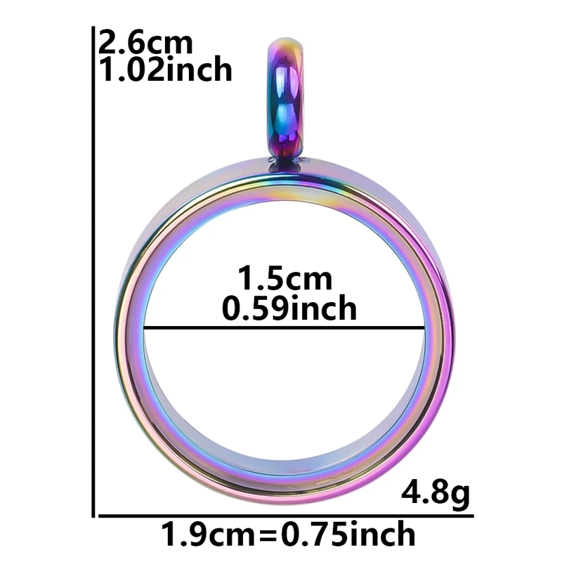 1Pc Round Coin Holder Floating Medallion Pendant, DIY Locket