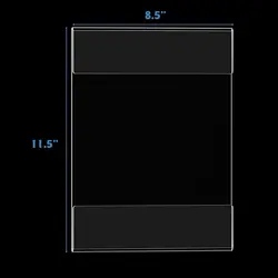 5pcs A4 Wall Mount 8.5x11 Clear Acrylic Sign Holder With Adhesive Tape Portrait Door Plastic Photo Ads Poster Frames