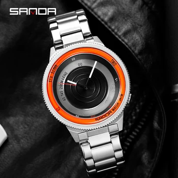 New watch photographer time series fashion trend men&#x27;s Quartz watch cool Korean version watch Sanda 1041