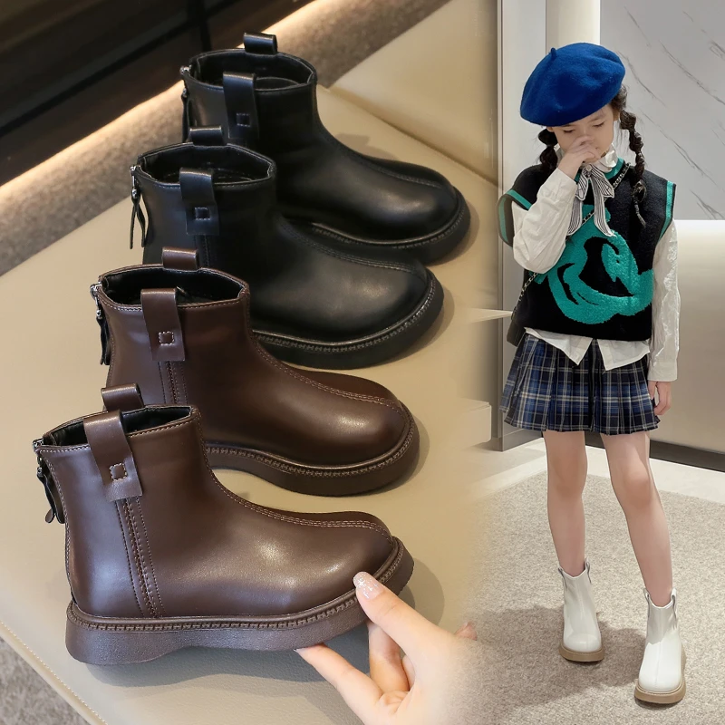 

2025 Autumn/Winter New Fashion Casual Trendy Short Boots for Girls Children's warm short boots