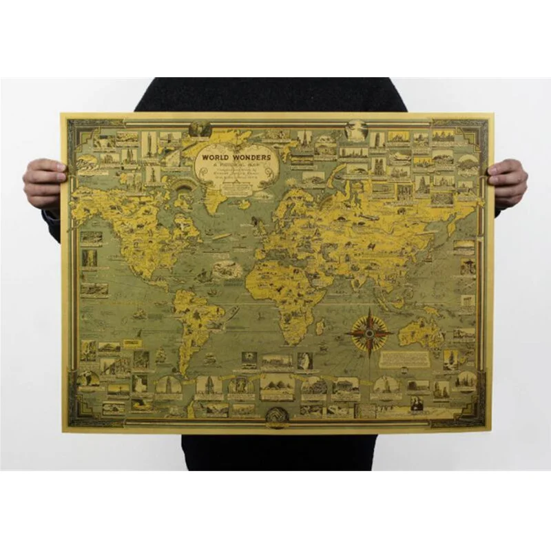 Vintage Mix Order Ancient Old City World Maps Middle Earth Map Moon Poster Retro Kraft Paper Home Decor Wall Sticker