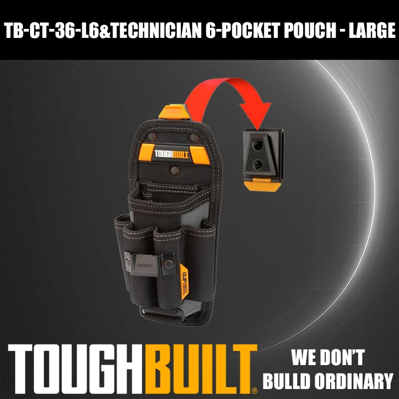 ToughBuilt TB-CT-36-L6 Custodia per attrezzi specializzata da meccanico 6 buste per inserti Attacco con fibbia per cintura