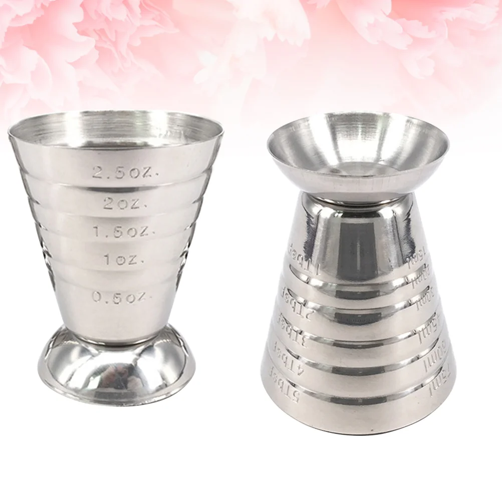 

Multi-purpose Stainless Steel Jigger Cup Silver Ounce Measuring Cup