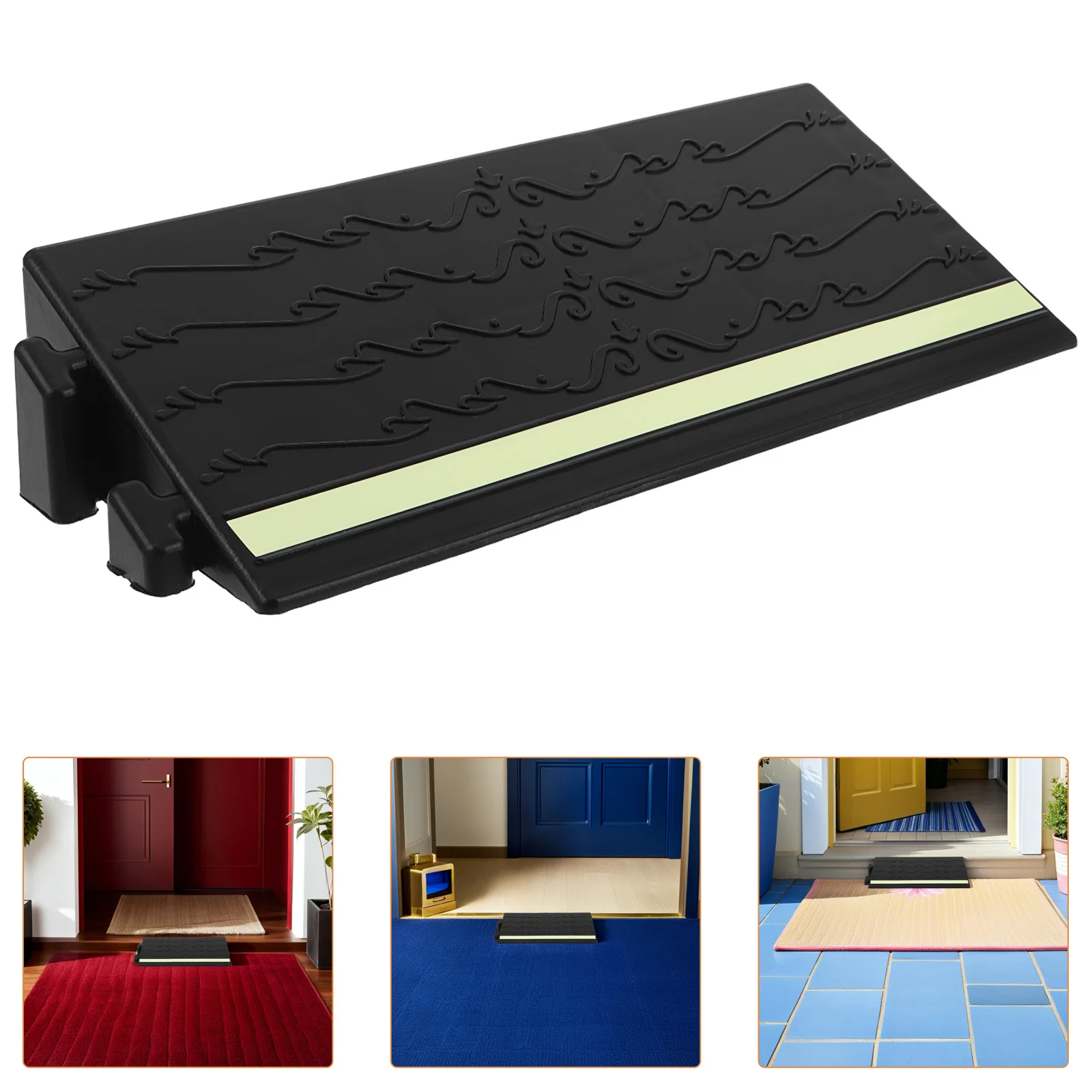 

Fluorescent Slope Mat 12.38X5.11 Triangle Ramp For Sweeping Robot Night Glow Step Indoor Doorway Transition Nonslip Pad