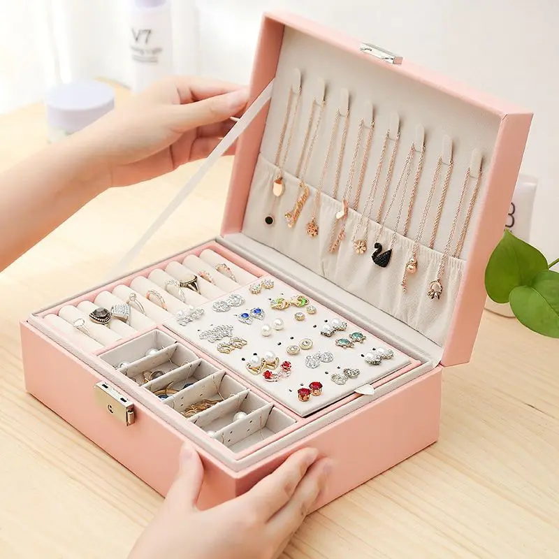 

Portable Jewelry Storage Box High-end Exquisite Large Capacity Travel Jewelry Bag Jewelry Box Organizer