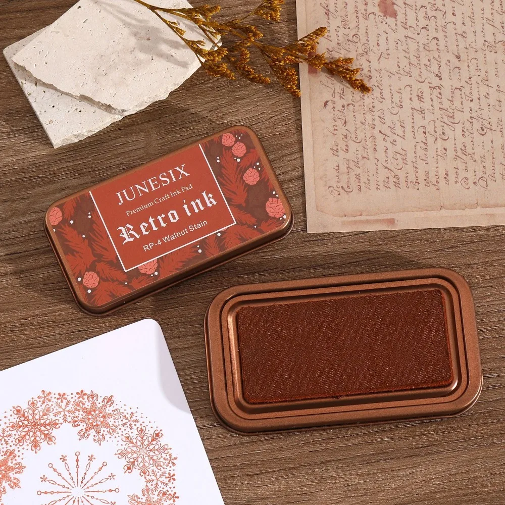 Stempel Segel Kotak Besi Antik Alat Tulis Warna-warni Buatan Tangan Stempel Segel Blok Dekoratif Artistik Buku Tempel Bantalan Tinta Siswa