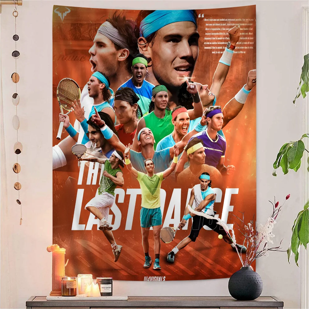 نسيج ملون معلق على الحائط ، التارو المعلق ، سجاد الهيبي ، ديكور فني لجدار النوم ، R-Nadal ، R-Roger ، N-Nadal
