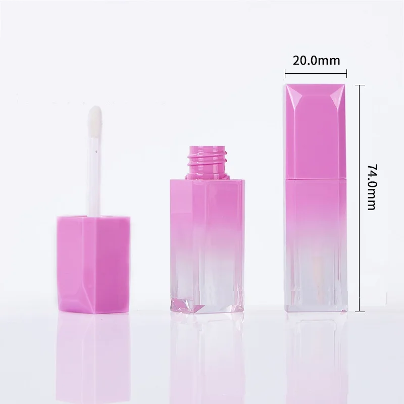 Lip Gloss Containers Empty 5ml Gradual Change Black Pink Purple White Cosmetic Packaging Plastic Sample Lipgloss Bottles