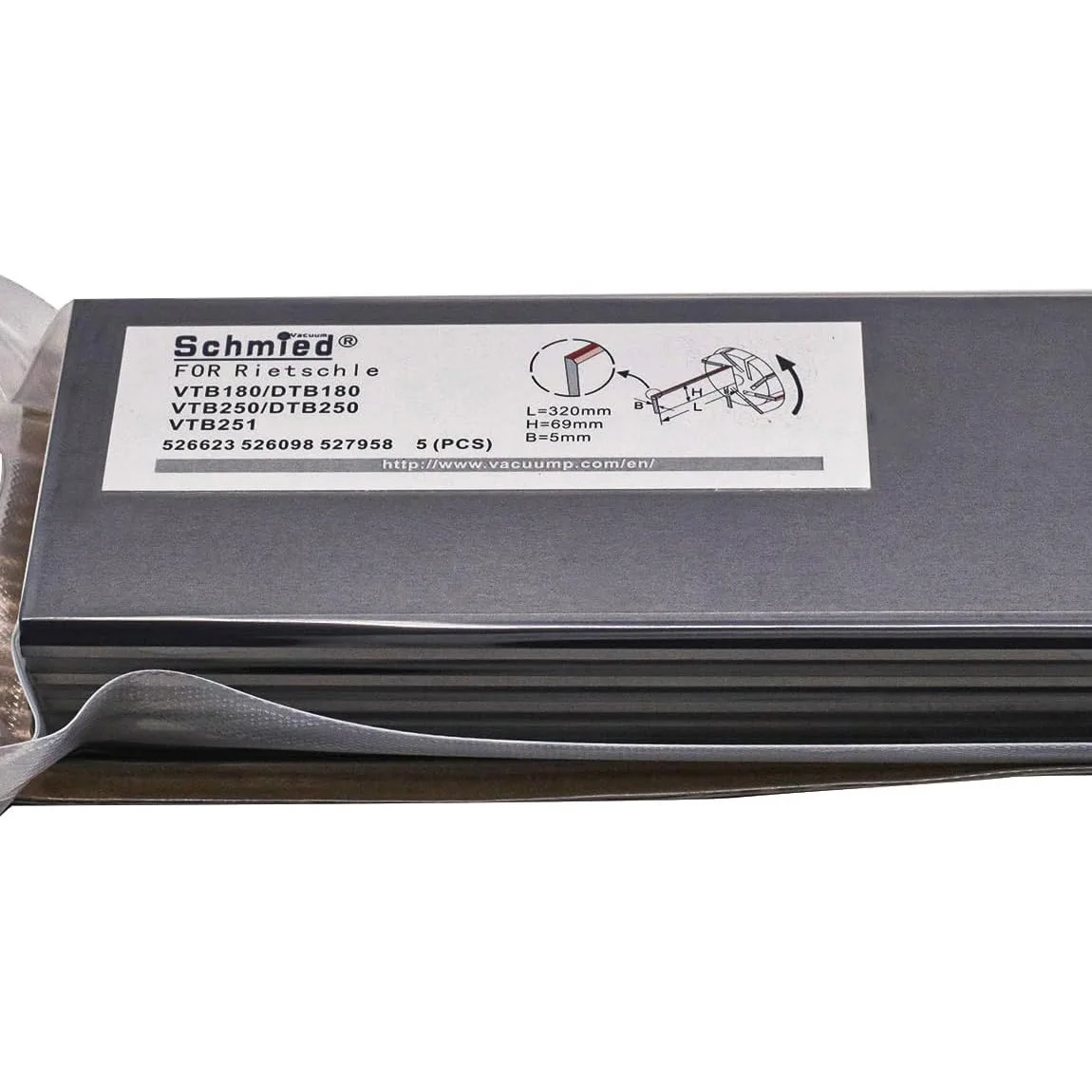 5 Pack Vane 526623 526098 527958 for Rietschle vacuum Pump VTB180, DTB180, VTB250, DTB250, VTB251, 320-69-5mm