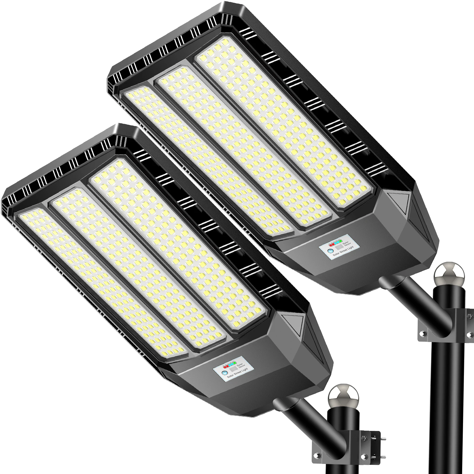 Outdoor Solar Street Light LED Motion Sensor Security Flood Light Dusk to Dawn Remote Control IP66 Waterproof for Driveway Yard