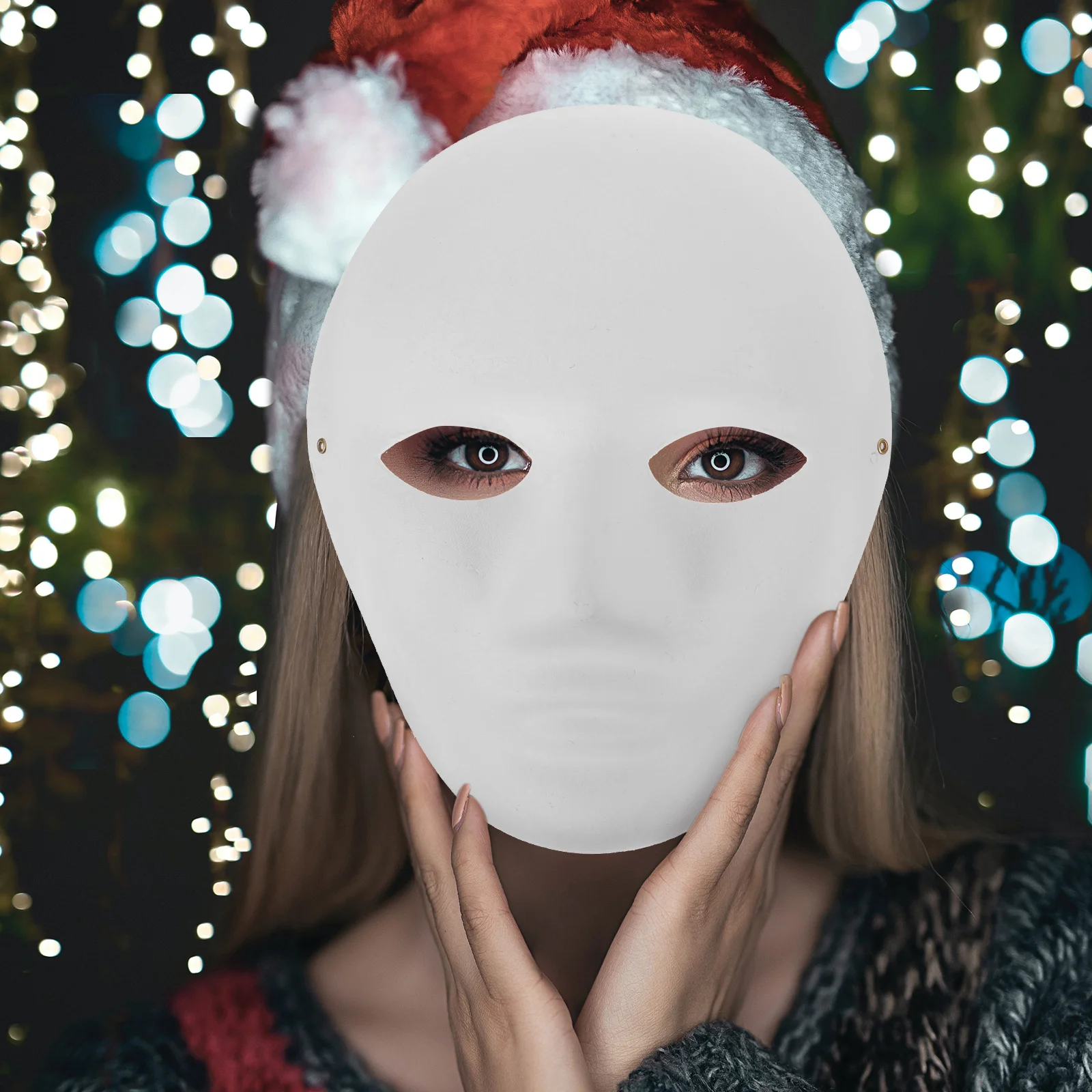 4pcs DIY Hand Painted Masks Blank Pulp Masquerade for Kids Party Halloween Costume Prom Class Craft Design