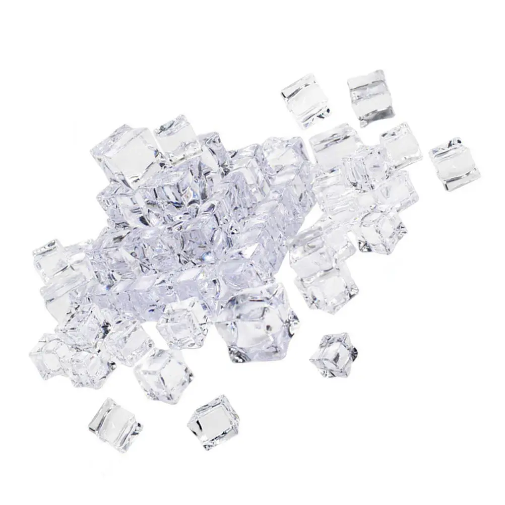 40 шт. Прозрачные реалистичные акриловые кубики льда для декора напитков, домашнего бара, ресторана, реквизита для фотосъемки, поделок и оформления витрин
