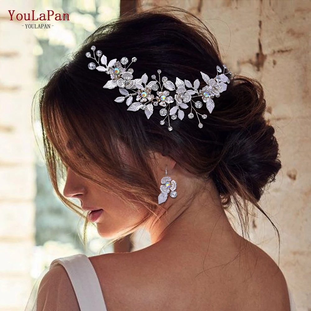 

YouLaPan Bridal Double-headed Hair Combs Alloy Flower Leaf Wedding Hair Clip Woman Hair Accessories Party Girl Headwear HP523