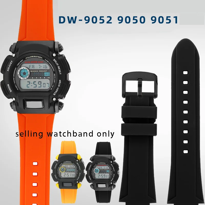 Silicone wristband for Casio DW-9052 9050 9051 series modified sports waterproof silicone watch strap men's bracelet