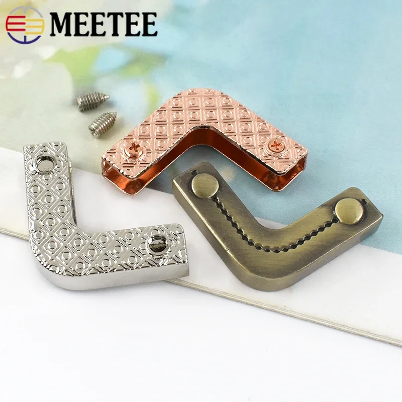 5-50Pcs Corner Protector Metal Buckles for Purse Edge Protection Clip Clasp Bag Decoration Hook Handbag Cover Corners End Lock