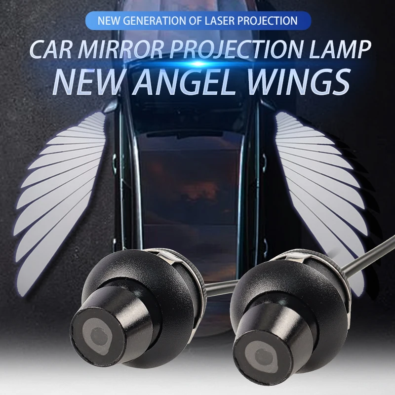 Universal Modified LED Rearview Mirror Angel Wing Welcome Light Suitable for Mercedes Benz BMW Porsche Volkswagen Honda Toyota