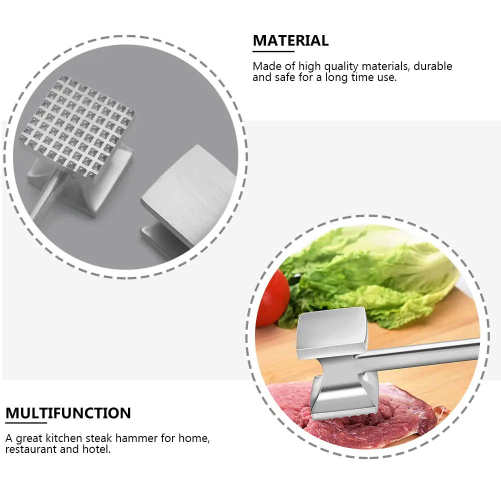 

Meat Tenderizer Hammer Kitchen Mallet Tool Stainless Steel Pounder for Beef Steak BBQ Home Restaurant Hotel Easy Storage