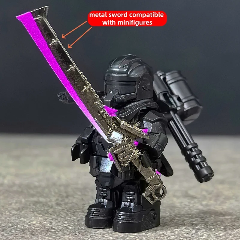 Figurines militaires en métal, blocs de construction d'armes, pièces compatibles, blocs de construction Cool, accessoires d'armes, femme de pêche