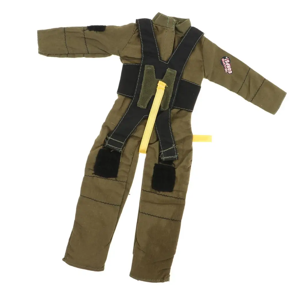 Doll Fireman Firefighters Garment Suit for 28-30cm Soldier Doll Army Green