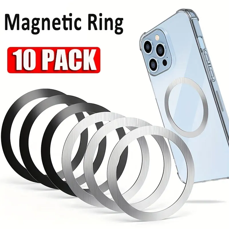 10 PCS For Magsafe Magnetic Plate Ring Universal Metal Sticker Support Wireless Charger Metal Plate Sheet for Magnet Car Holder