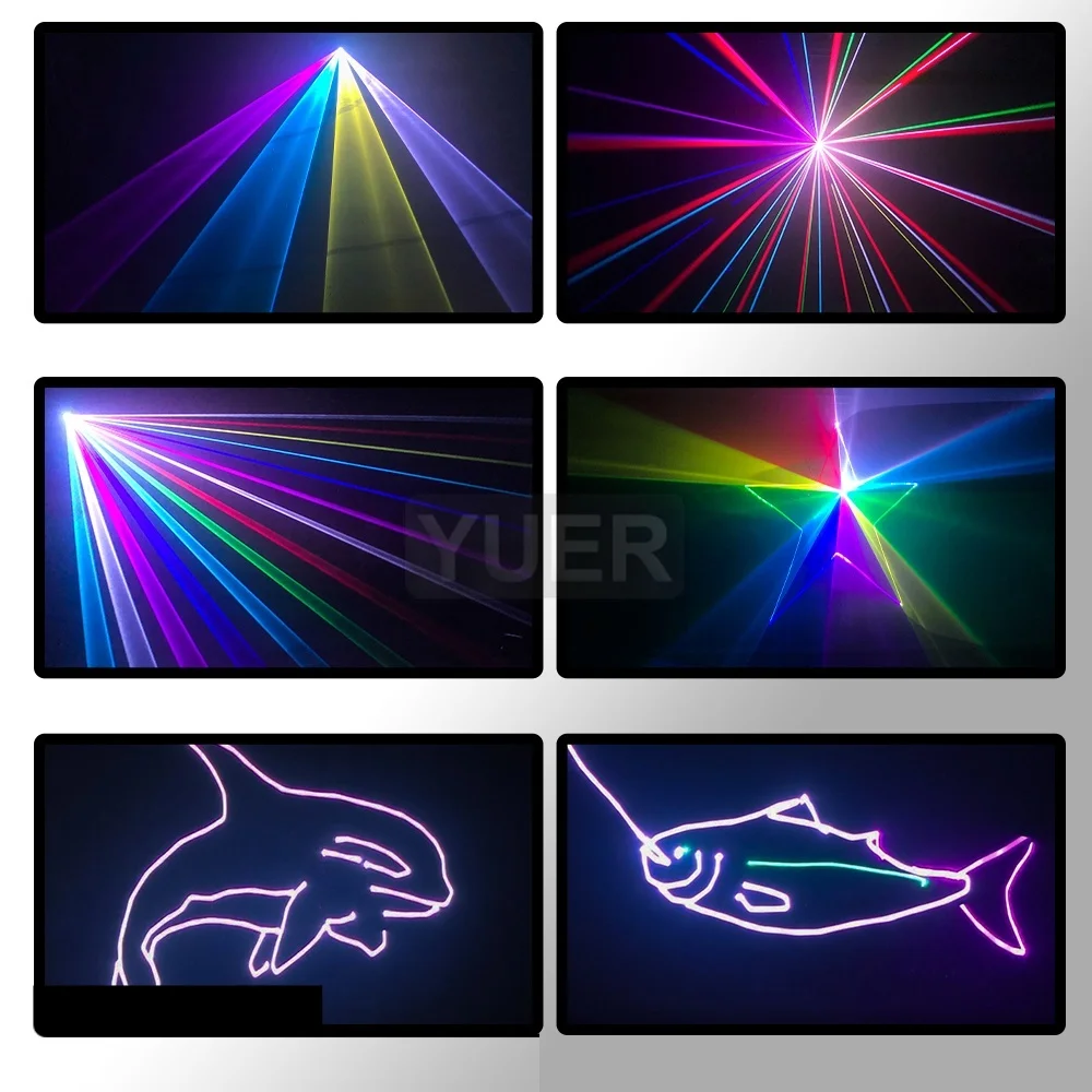 2Pcs/lot ILDA 6W RGB Laser Light Animation Beam Scanner Stage Laser Projector DJ Disco Bar Club Party Dance Wedding Effect Show