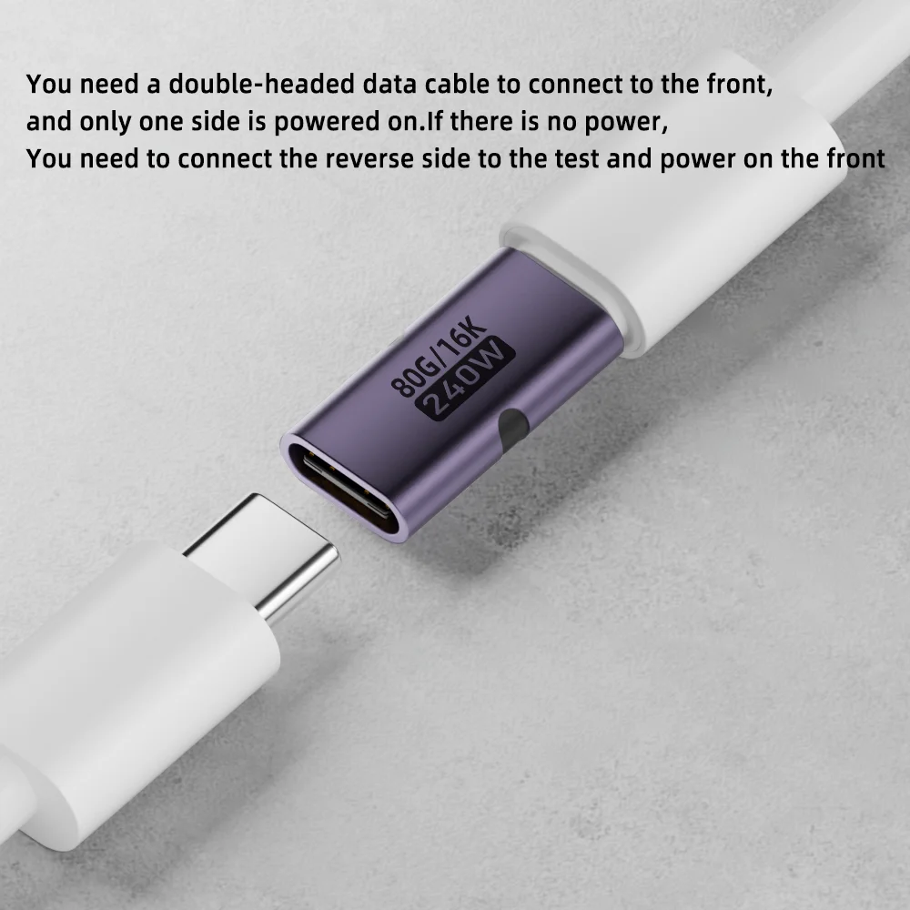 PD 240W USB C Female to Female Adapter 80Gbps High Speed 16K 60Hz - Fit Thunderbolt 3/4 MacBook iPad USB-C HUB view 5