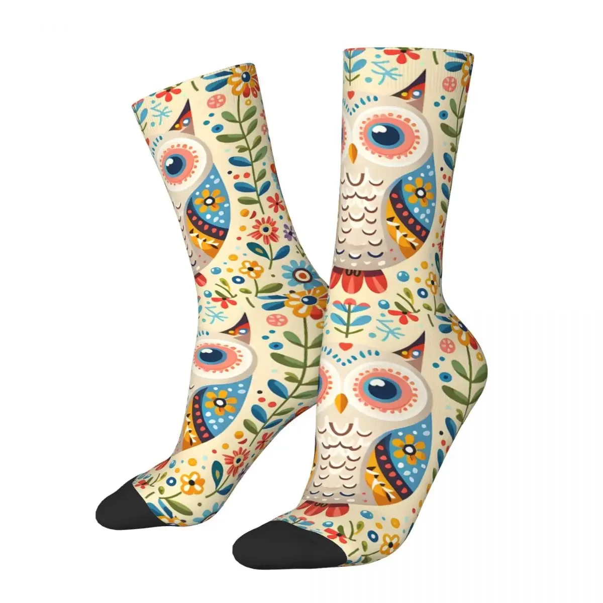 

Funny Men's Socks Scandinavian Folk Art Owl Pet Blanket Vintage Harajuku Hip Hop Casual Pattern Crew Crazy Sock Gift